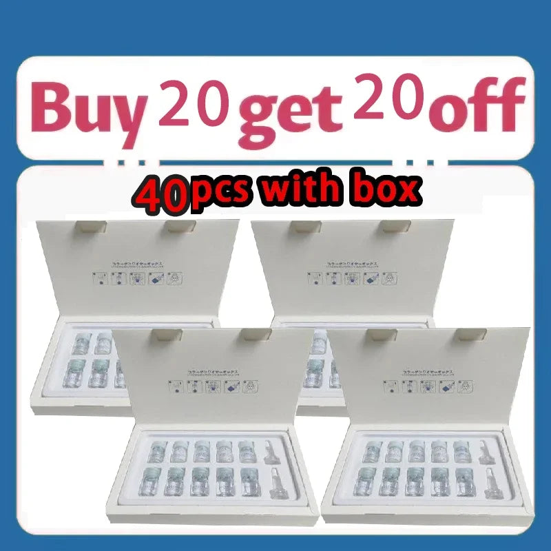 Korea Facial Hydrolyzed Silk Protein Collagen Thread Ball Serum Moisturiz Hydration Lifting Firm Fine lines Essence SkinCare 40bottle(with box)