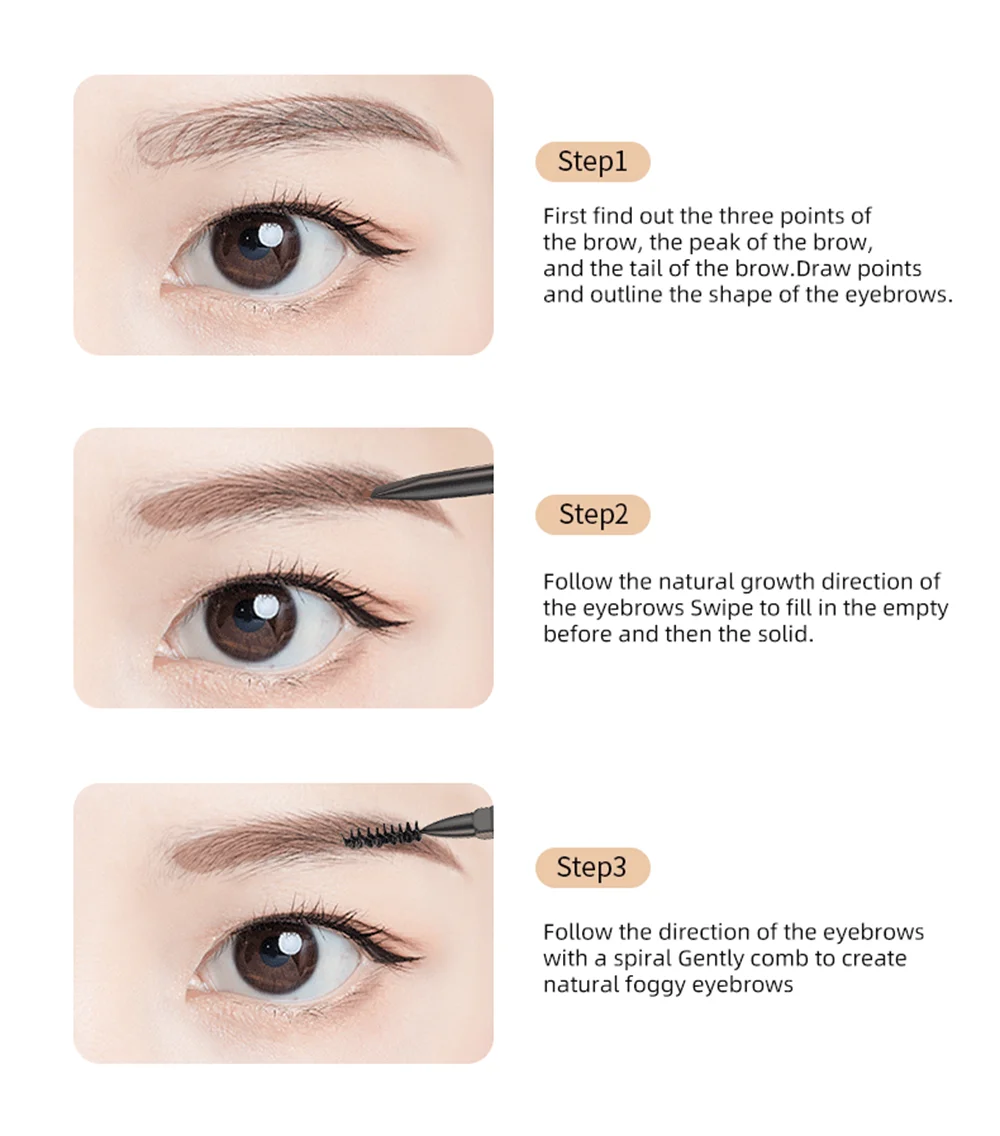 Makeup for Women Waterproof Eyebrow Enhancer Pen with Double Head Pencil and Brush Long Lasting Eye Brow Cosmetics Easy to Wear