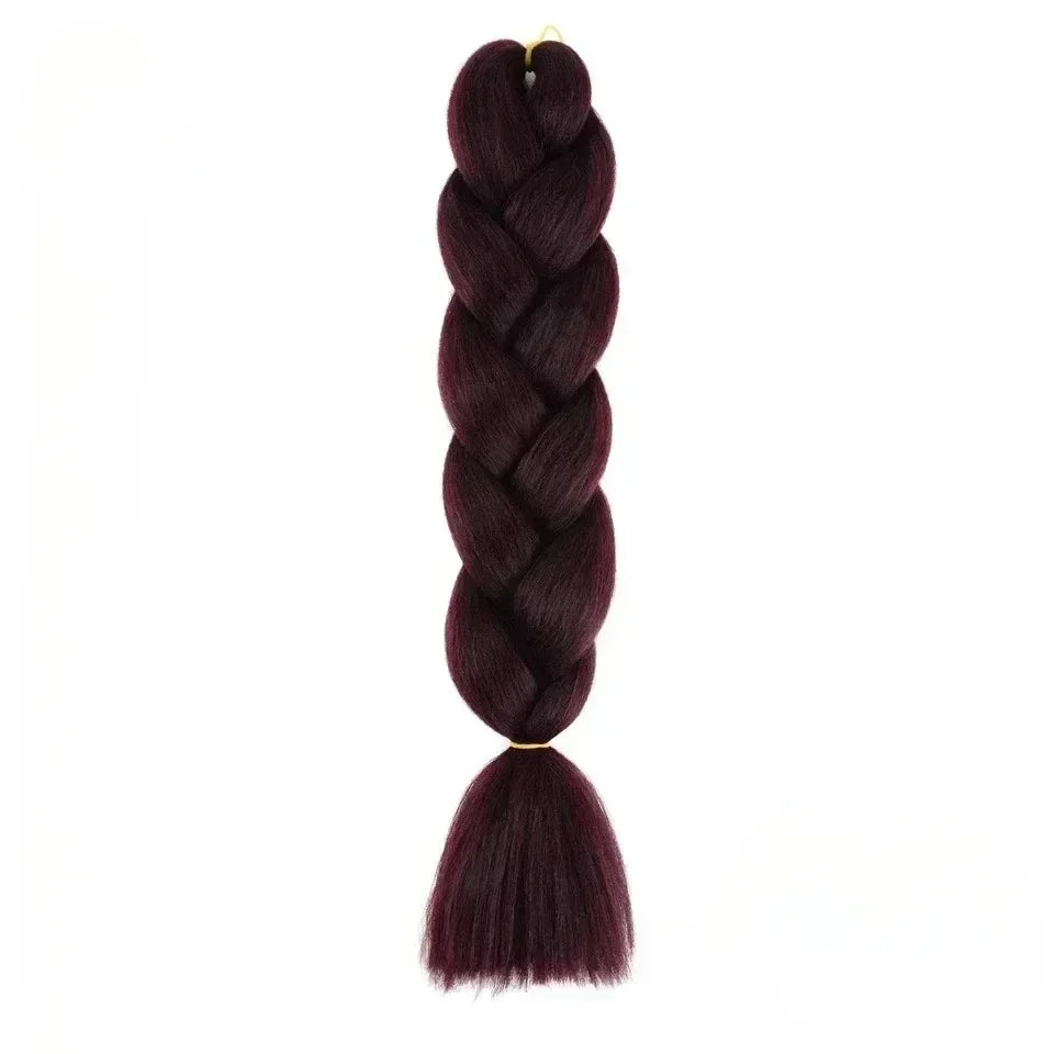 YUNLU 24Inch Synthetic Crochet Hair Extensions for White Women Box Twist 165g Jumbo Braiding Hair Pre Stretched Wholesale 99J 24inches
