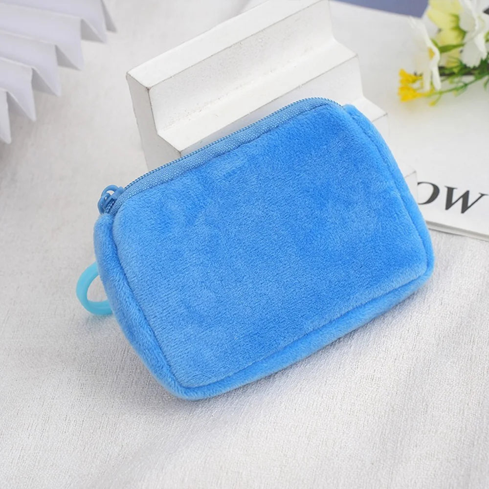 Princess Disney Kids Anime Plush Coin Purse Girls Mini Wallet Printed Moneybag Kawaii Square Portable Storage Bag Birthday Gifts