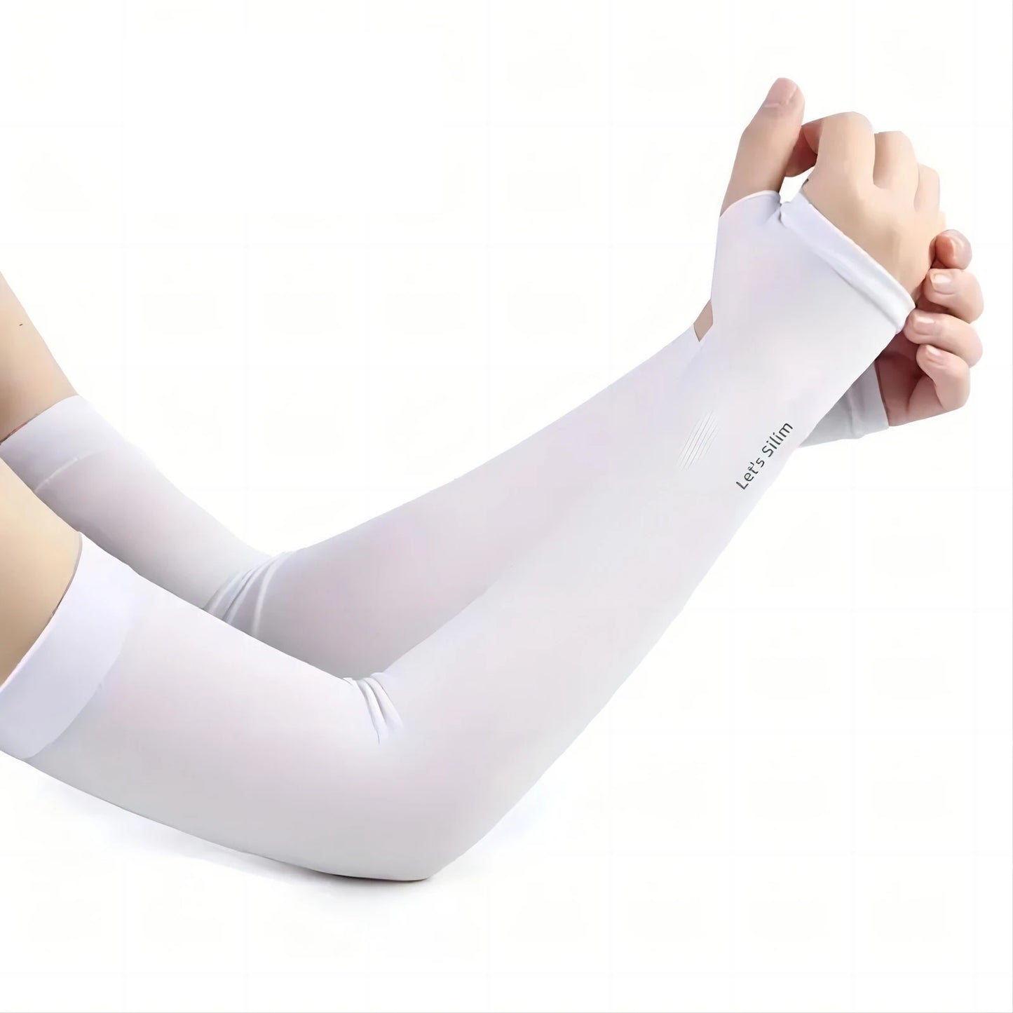 1 Pair Ice Silk Sun Protection Arm Covers Unisex Elbow Cover Outdoor Cycling Running Fishing Driving Cool Anti-UV Arm Sleeves You zhi bai
