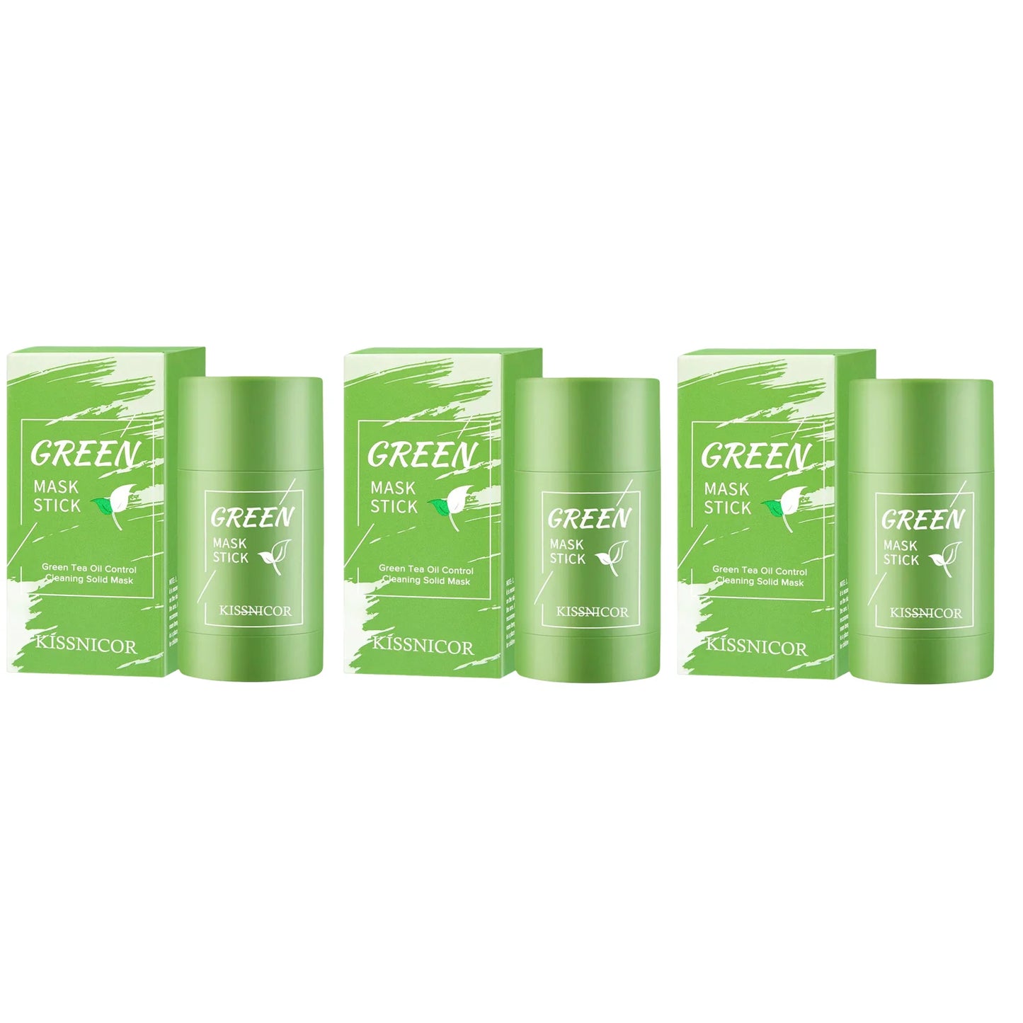 Face Clean Mask Green Tea Cleansing Stick Mask Shrink Pores Deep Blackhead Remover Facial Cleansing Moisturizing Mask Skin Care 3PCS Option 1 Milk