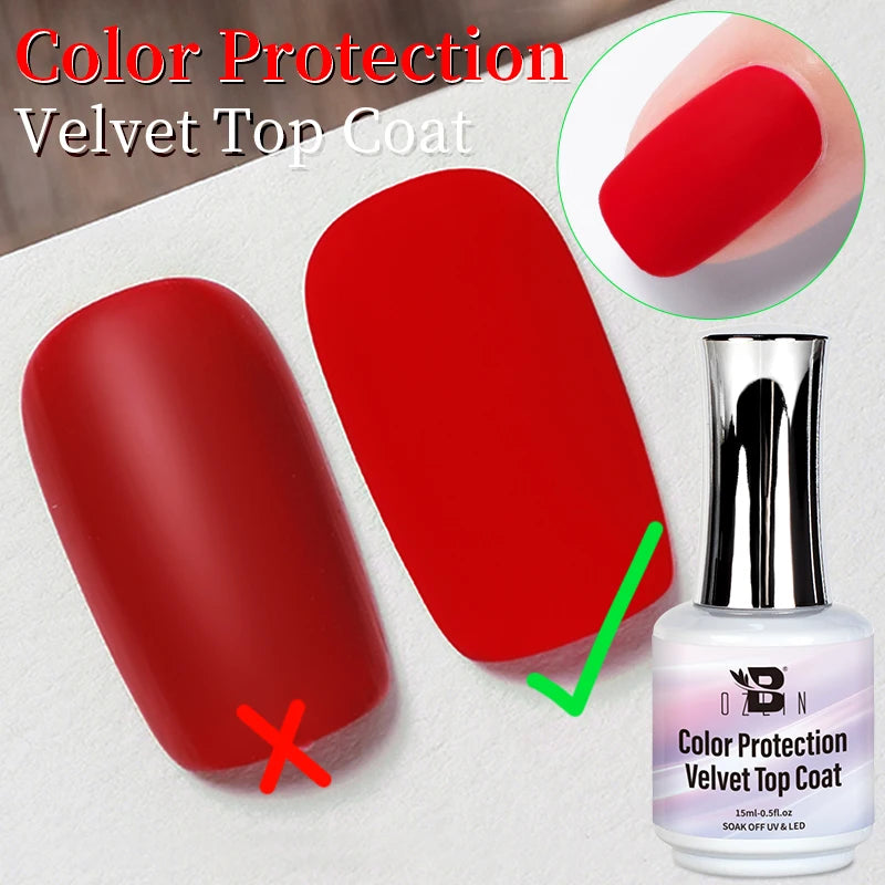 AWStorG15ml 2 IN 1 Crystal Top Coat Transparent Soak Off UV LED Nails Art Manicure Gel Nail Polish Varnishes Primer Function Gel Velvet Top Coat