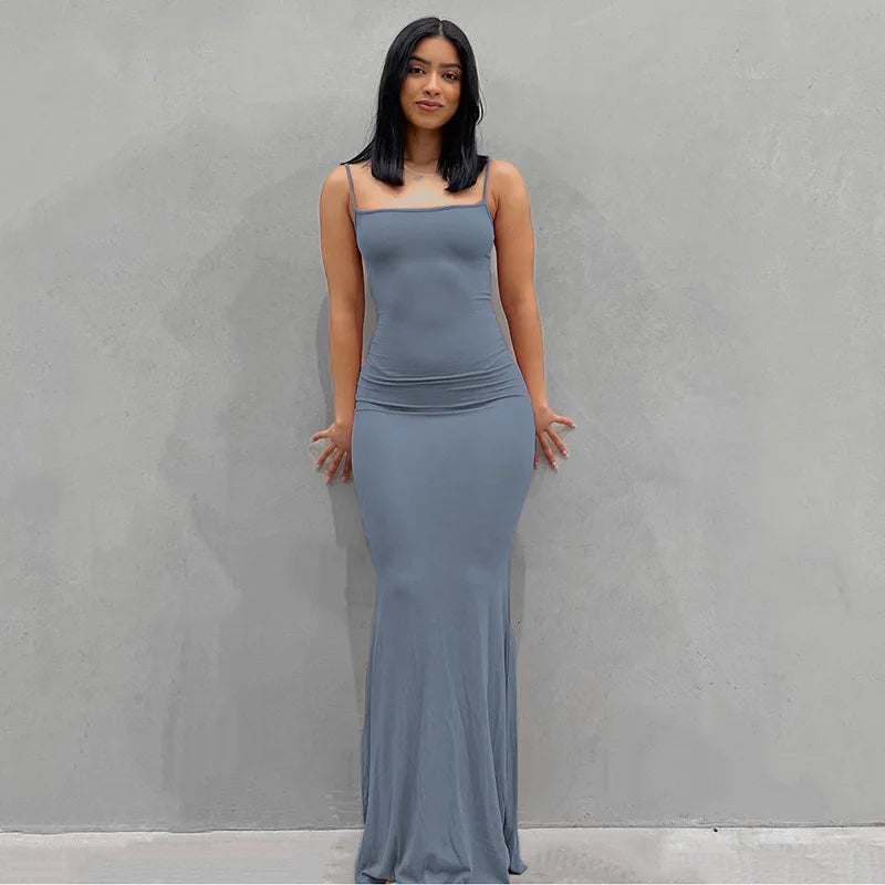 Y2K summer casual style Japanese and Korean casual women's suspender style collarless dress dress