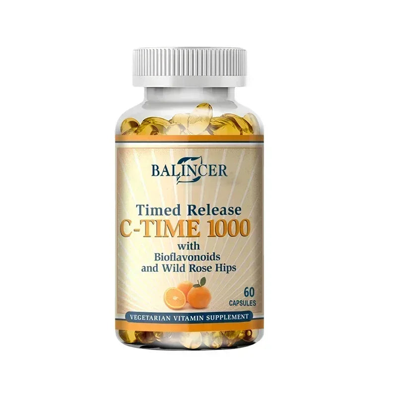 1000 Mg Vitamin C Contains Wild Rosehips-Promotes Collagen Production, Boosts Immunity, Strong Antioxidant, Supports Skin Health 60 count-1 bottle