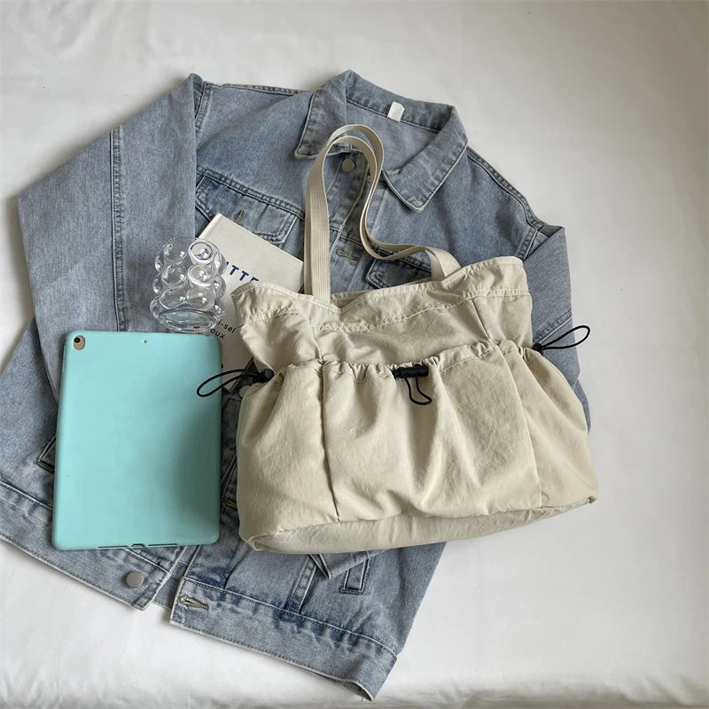 1 Piece Large Capacity Tote Bag fashion Shoulder Canvas Bag Work Commuting Bucket Bag