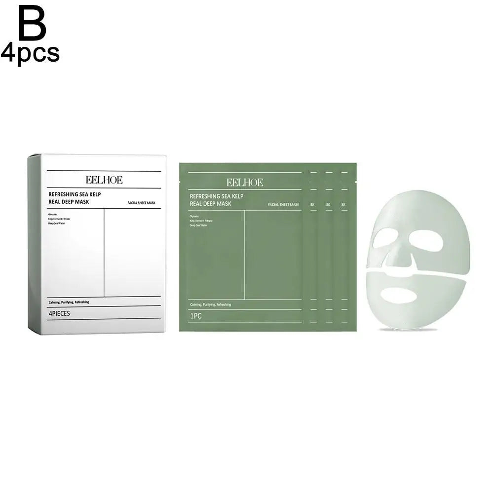 1/4Pcs Deep Collagen Overnight Face Mask Seaweed Collagen Essence Hydrating Overnight Hydrogel Mask Improve Elasticity, Firming 4pcs