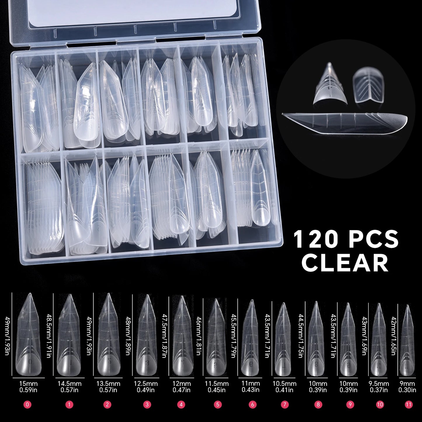 120Pcs Nail Forms For UV Gel Quick Building Extension Top Molds Dual Forms Acrylic Nail Art Tips Nails Accessories Tools 33 CHINA