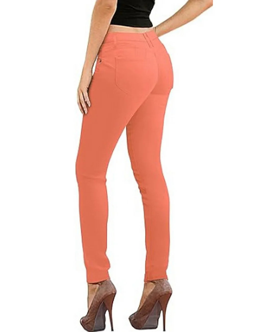Casual Stretchy jeans for Women White SKinny Pants Jeans Stretchy Spring Denim Pants Butt Lifting Denim Leggings Orange