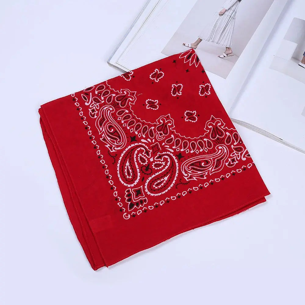 Styilsh Cycling Hair Accessories Outdoor Sports Hip Hop Headwear Square Scarf Bandana Headband Sports Headscarf red