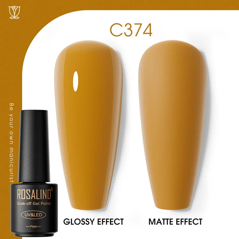 ROSALIND Hot-sale Bottle Gel Nail Polish Vernis Semi Permanent Primer Top Coat Bright Classic For Nail Art Design LED/UV Lamp C374