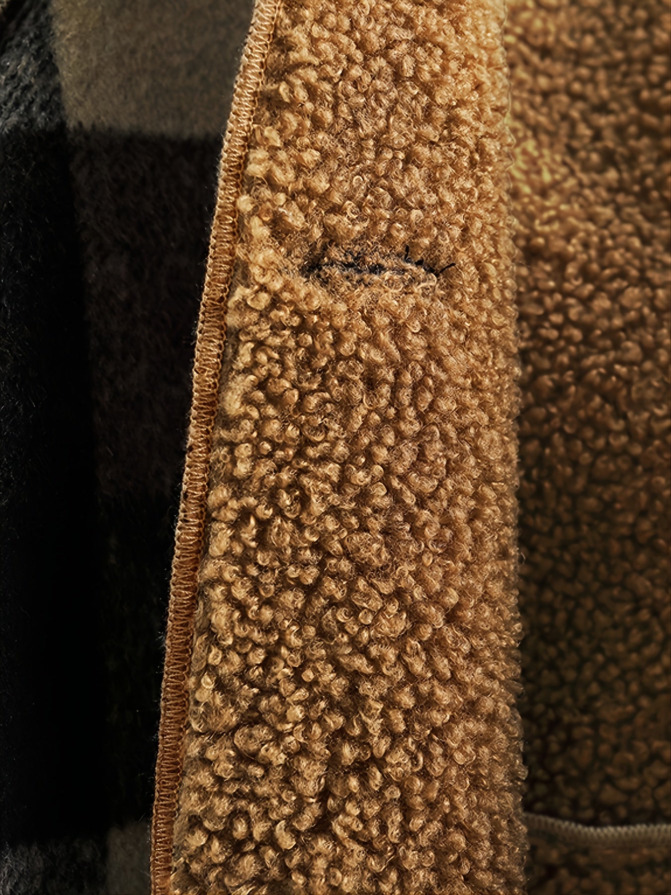 Boys' Long Sleeve Plaid Fleece-Lined Jacket with Button Front & Pockets - Cozy Fall/Winter Warmth, Casual Cardigan Collar, Brown/ Tartan Pattern, Machine Washable For Outdoor Play & Casual Attire, Winter Jacket For Boys, Fall Badiee Stylez