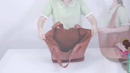 Retro Handmade Large Beach Tote Bag, High Capacity Zipper Shoulder Sling Bag with Fixed Straps, Solid Color Multifunctional Synthetic Handbag for, Beach Accessory | Retro Style Bag | Sturdy, Beach Bag Badiee Stylez