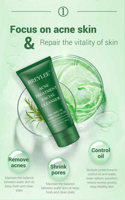 BREYLEE Facial Cleanser Toner Essence Face Cream Gel Facial Mask Set