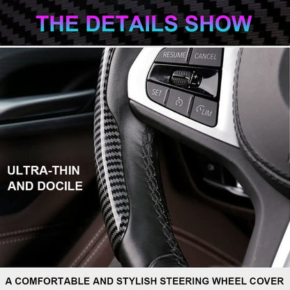 [Carbon Fiber Steering Wheel Cover] Non-Slip Carbon Fiber Steering Wheel Cover - Upgrade Your Driving Experience Badiee Stylez