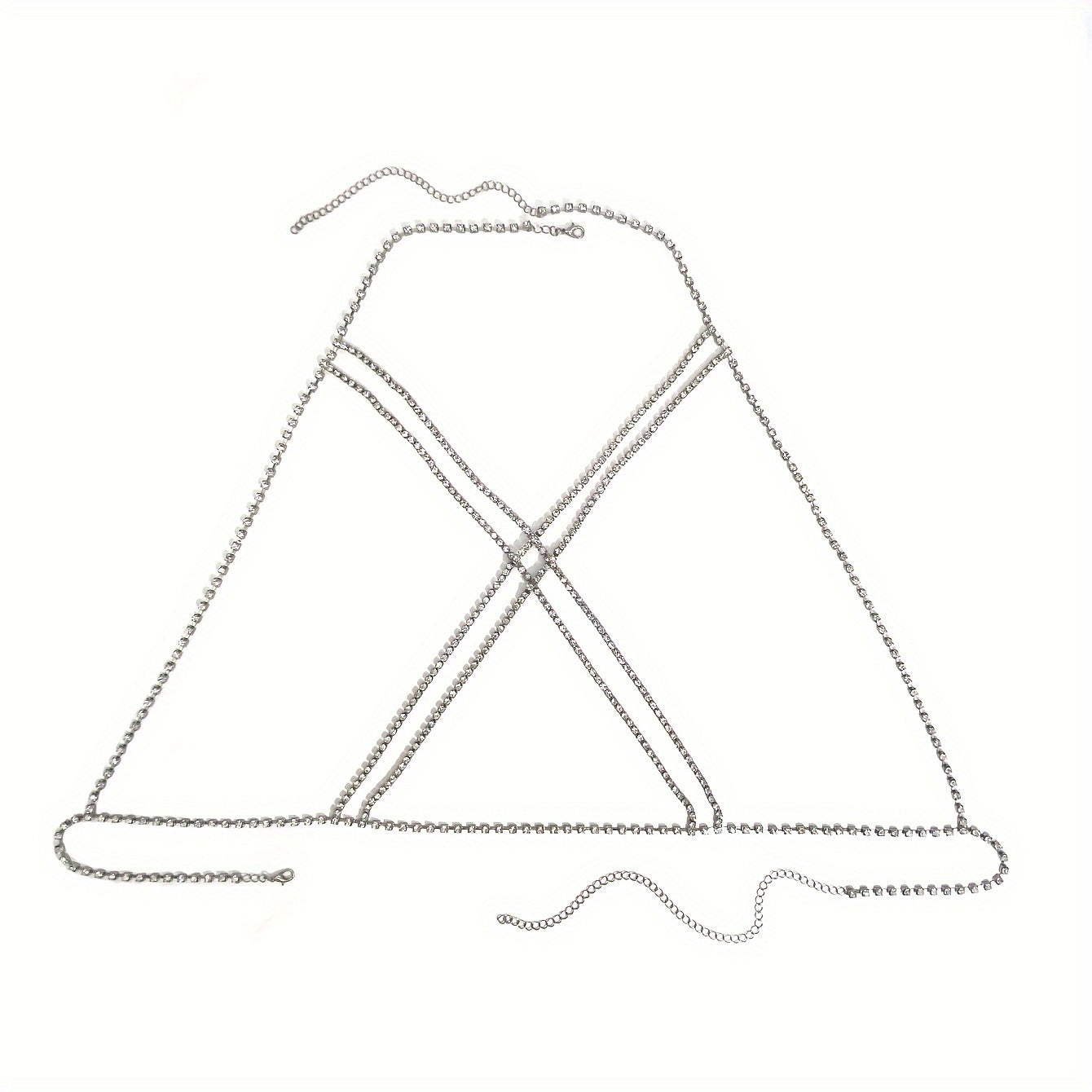 Luxury Cross Chest Chain Shiny Rhinestones Body Chain Jewelry Badiee Stylez