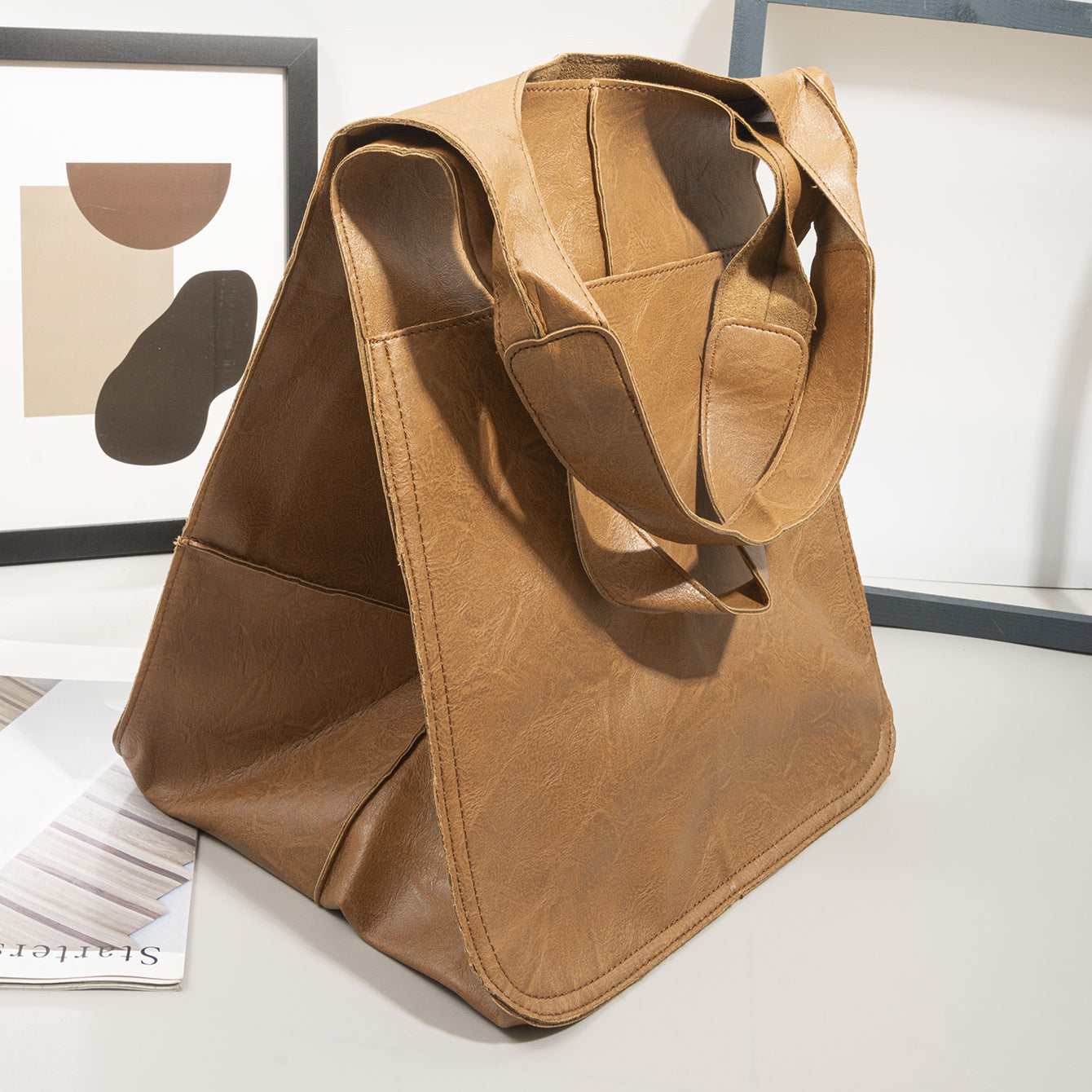 Retro Handmade Large Beach Tote Bag, High Capacity Zipper Shoulder Sling Bag with Fixed Straps, Solid Color Multifunctional Synthetic Handbag for, Beach Accessory | Retro Style Bag | Sturdy, Beach Bag Badiee Stylez