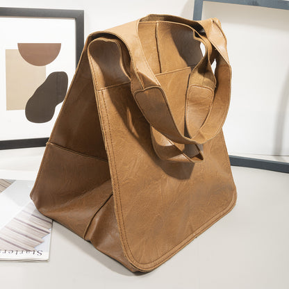 Retro Handmade Large Beach Tote Bag, High Capacity Zipper Shoulder Sling Bag with Fixed Straps, Solid Color Multifunctional Synthetic Handbag for, Beach Accessory | Retro Style Bag | Sturdy, Beach Bag Badiee Stylez