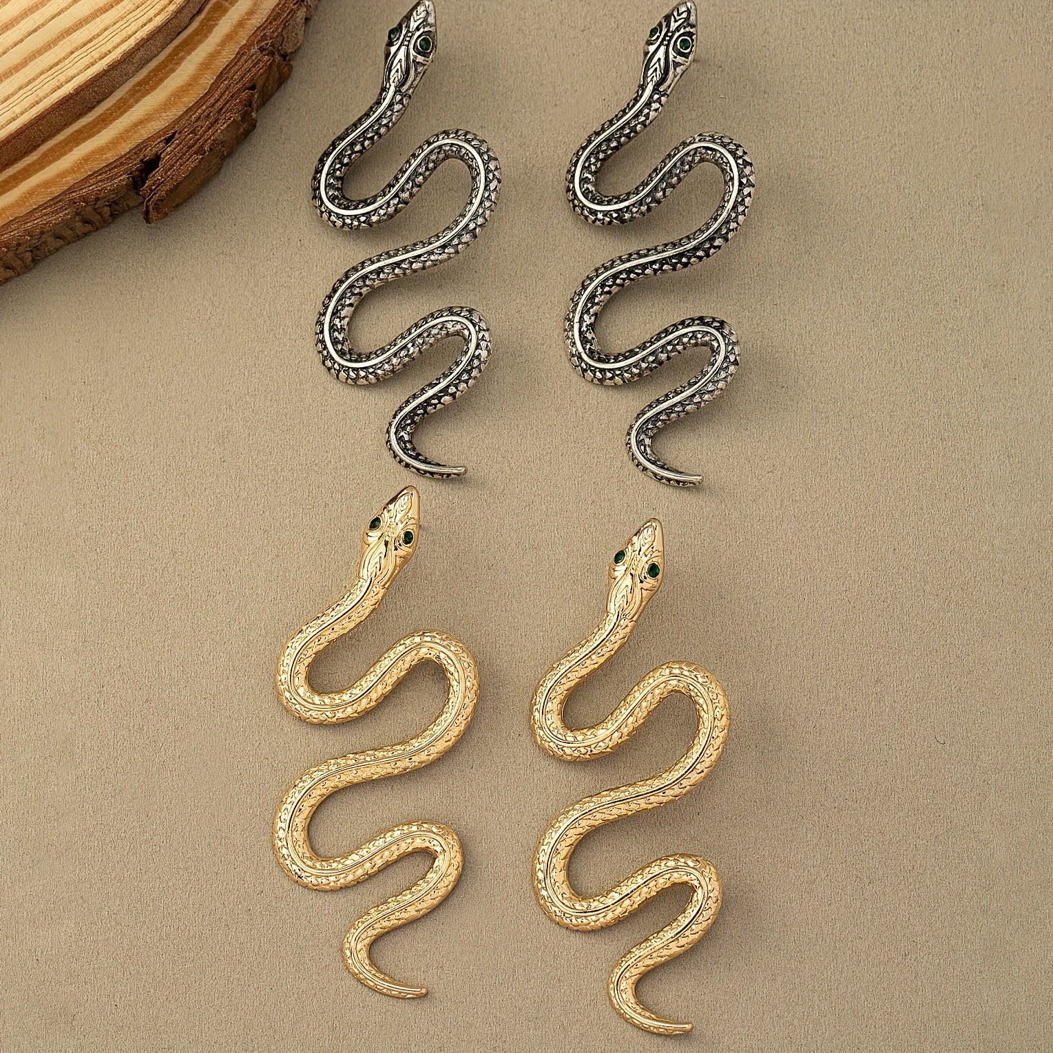Exaggerated Snake-Shaped Earrings Badiee Stylez