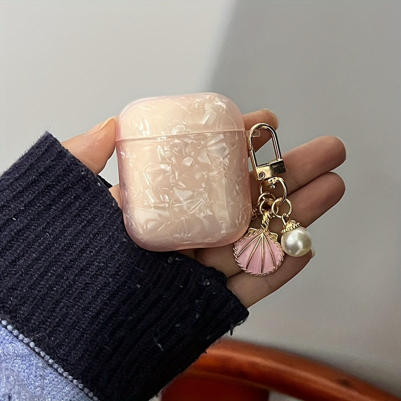 Pink Shell Pattern Case - Plus Shell Pendant, Durable Protective Case for AirPods Pro 2nd Gen, AirPod 1/2, AirPod 3 Badiee Stylez