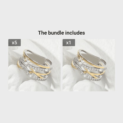Luxury Infinity zirconia Eternity Ring 18K Gold Plated Wedding Engagement Party Decor For Bride Women Girls Gift Badiee Stylez