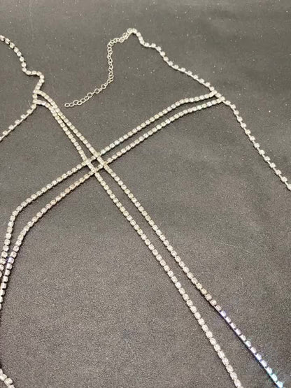 Luxury Cross Chest Chain Shiny Rhinestones Body Chain Jewelry Badiee Stylez