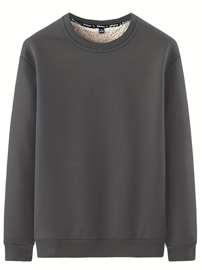 New Men's Casual Fashionable Solid Color Crew Neck Sweatshirts For Autumn And Winter Badiee Stylez