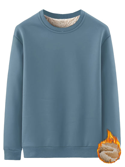 New Men's Casual Fashionable Solid Color Crew Neck Sweatshirts For Autumn And Winter Badiee Stylez