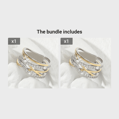 Luxury Infinity zirconia Eternity Ring 18K Gold Plated Wedding Engagement Party Decor For Bride Women Girls Gift Badiee Stylez