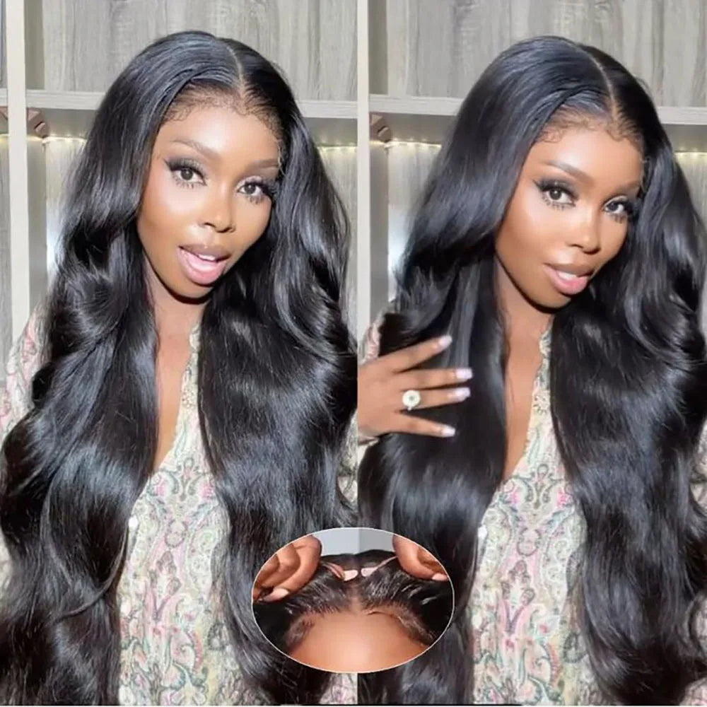 Body Wave Glueless Human Hair Wig Lace Front Wig Ready to Wear 4x4 Glueless Body Wave Lace Closure Wig Human Hair Wig for Women Badiee Stylez