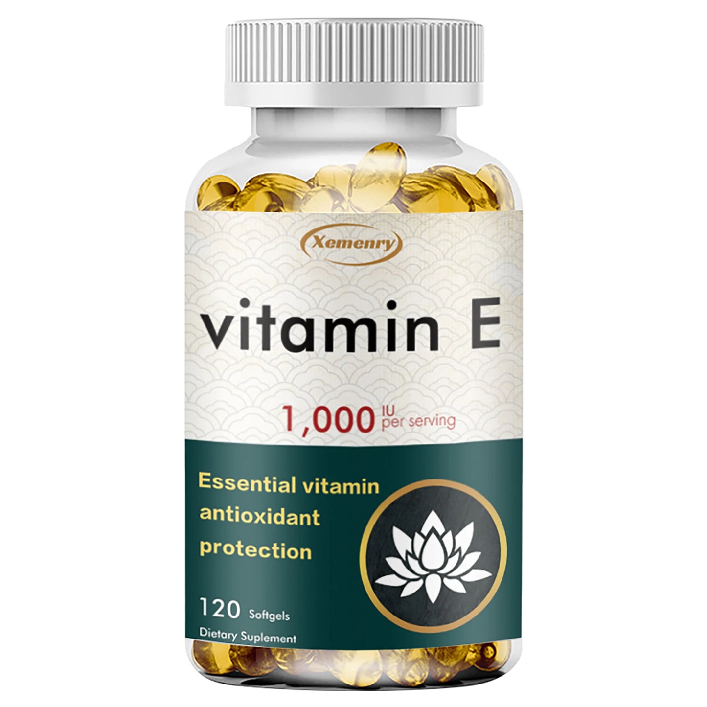 Vitamin E 1000IU Capsules - for Antioxidant, Skin, Cellular Respiration & Cardiovascular Health Support - 120 Capsules 120 Capsules United States