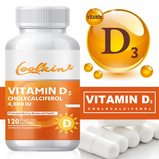 High Potency Vitamin D3 4000 IU - Helps Muscle Nerve Health Support Bone Density Teeth and Skin Heart Health - 120 Capsules
