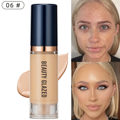 Beauty Glazed 6 Color Liquid Foundation Concealer - Full Coverage, Long-Lasting, Waterproof, Natural Effect, 06