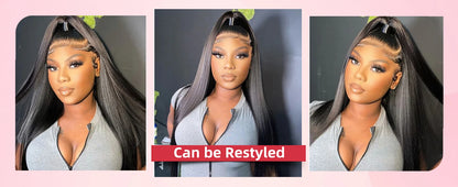 Wear And Go Straight Glueless Wigs Human Hair 4x4 Lace Closure Straight Lace Front Wigs No Glue Lace Front Human Hair For Women Badiee Stylez