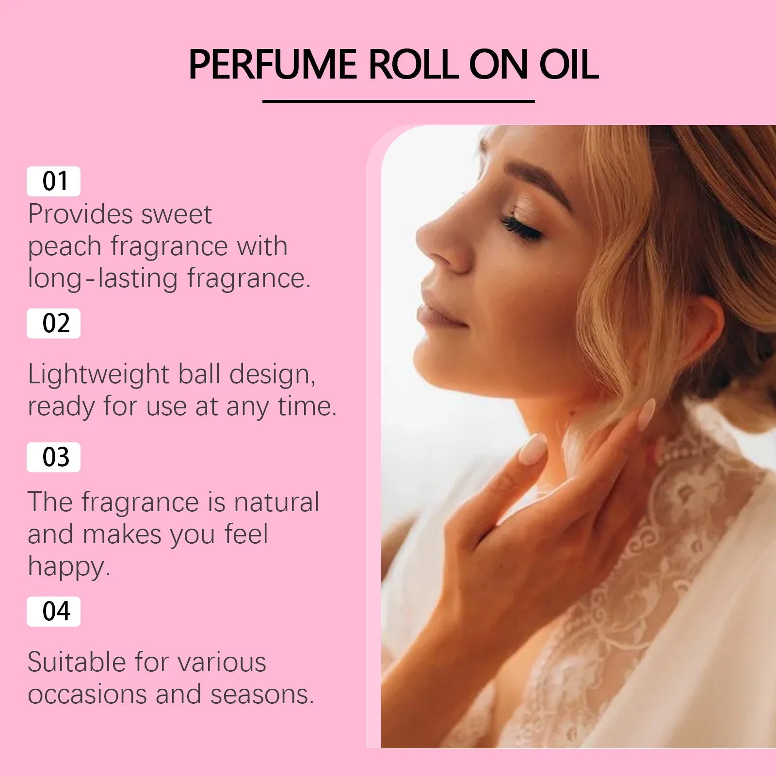 Roxelis 30ml Pheromone Perfume Roller Ball Long Lasting Peach Fragrance Oil Armpit Odor Remover Dating Scent Charming Perfume Badiee Stylez