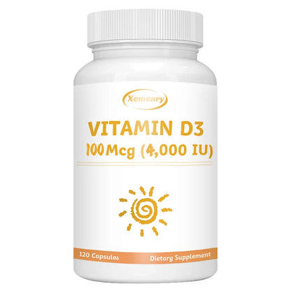 Vitamin D3 4000IU Capsules - Healthy Muscle Function, Support Immune Health, Strong Bones and Teeth - 120 Capsules 120 Capsules United States