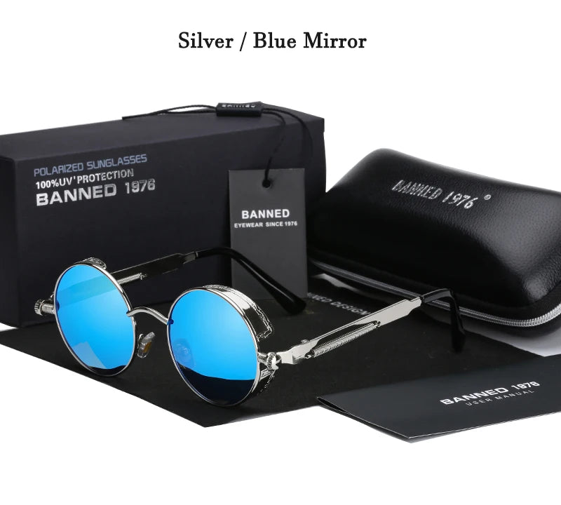 2022 HD Polarized Round Metal Sunglasses UV400 Men's Sun glasses Feminin Women's Vintage Gafas De Sol Metal Goggles With box