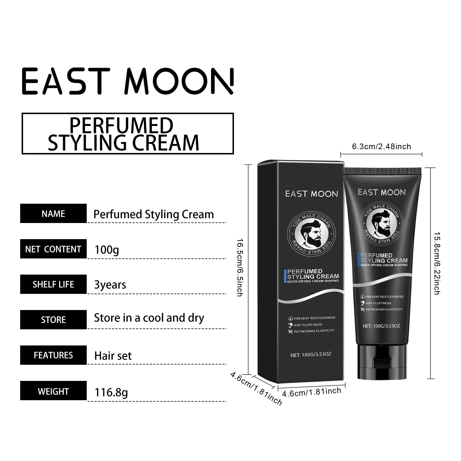 East Moon Men Cologne Fragrance Perfume Beard Care Cream Charming Pheromone Fragrance Styling Hair Fresh Dating Perfume Spray - Badiee Stylez