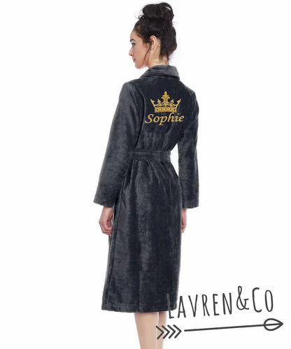 Personalised His and Hers Dressing Gown Customised Name Couples Bathrobes Terry Unisex Robe Monogrammed Mrs Mr Matching Robes