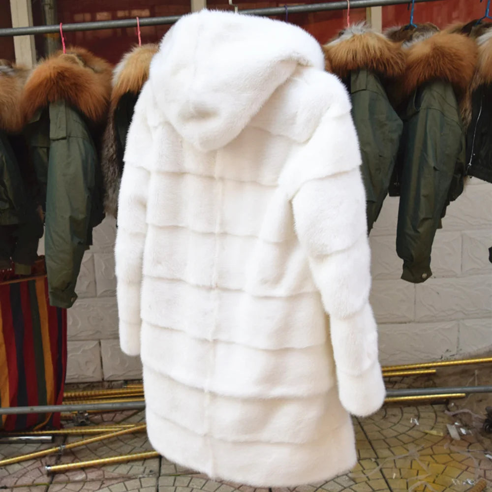 Fancy Rani Real Mink Fur Coat Natural Women Winter Long Leather Jacket Luxury Female Clothes  2023 Mink Fur Coat Women Promotion Badiee Stylez