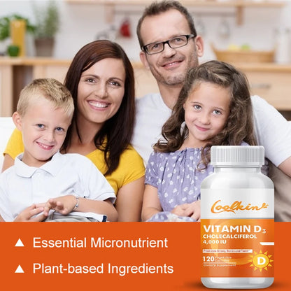 High Potency Vitamin D3 4000 IU - Helps Muscle Nerve Health Support Bone Density Teeth and Skin Heart Health - 120 Capsules