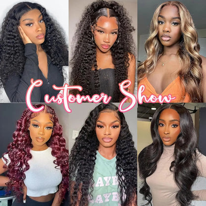 Wear and Go Glueless Wigs Human Hair Deep Wave Lace Front Wigs 4x4 HD Lace Closure Wigs Human Hair No Glue Ready to Wear Wig Badiee Stylez