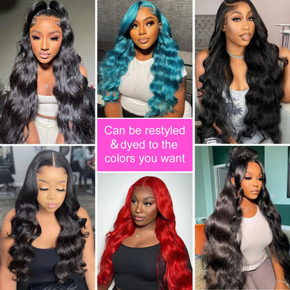 Body Wave Glueless Human Hair Wig Lace Front Wig Ready to Wear 4x4 Glueless Body Wave Lace Closure Wig Human Hair Wig for Women Badiee Stylez