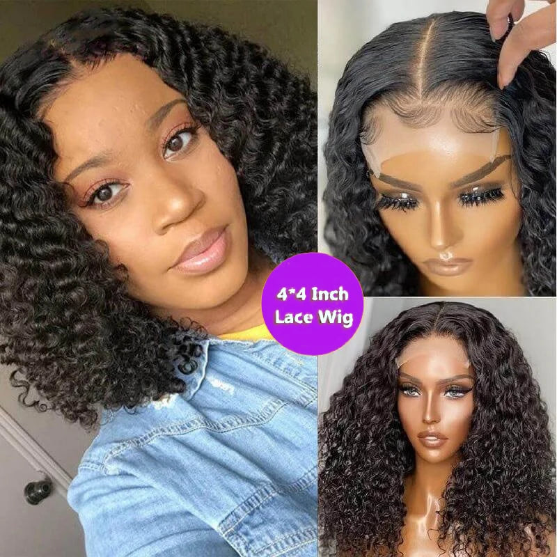 Jerry Curly Wigs 13x4 HD Lace Frontal Wig Glueless Remy Human Hair 4x4 Lace Closure Wig Human Hair Wigs Virgin Hair for Women Badiee Stylez