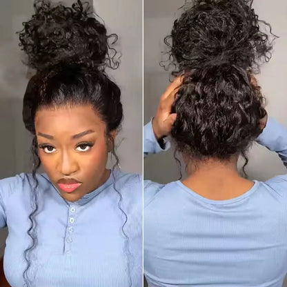 250 Density Invisi Strap 360 Full Hd Curly Glueless Wig Human Hair PrePlucked 30 Inch Lace Front Wig Deep Curly Wave Frontal Wig - Badiee Stylez
