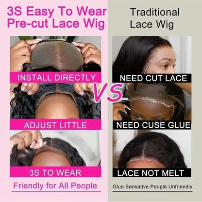 Wear And Go Straight Glueless Wigs Human Hair 4x4 Lace Closure Straight Lace Front Wigs No Glue Lace Front Human Hair For Women Badiee Stylez