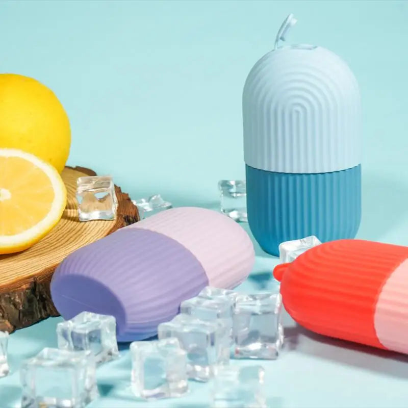 Silicone Cube Tray Shape Face Facial Ice Roller Massage Face Massage Roller Frozen Facial Reusable Ice Face Roller Skincare Tool Badiee Stylez