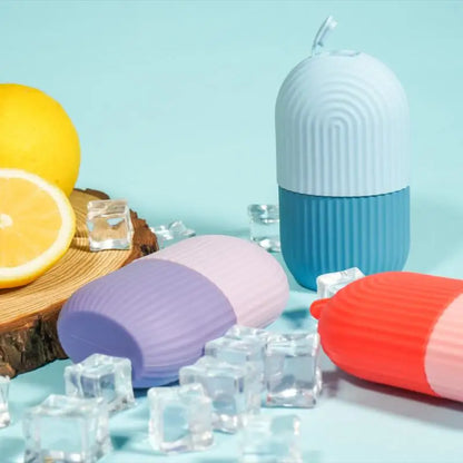Silicone Cube Tray Shape Face Facial Ice Roller Massage Face Massage Roller Frozen Facial Reusable Ice Face Roller Skincare Tool Badiee Stylez