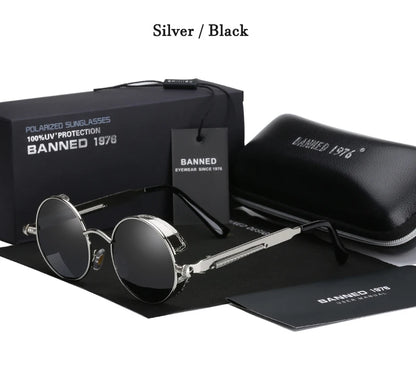 2022 HD Polarized Round Metal Sunglasses UV400 Men's Sun glasses Feminin Women's Vintage Gafas De Sol Metal Goggles With box