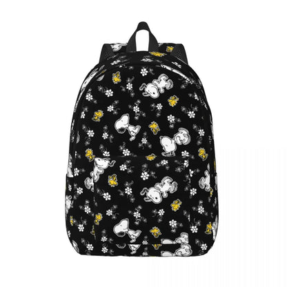 Snoopy Smile Cute Cartoon Backpack for Men Women Cool Student Work Daypack College Canvas Bags with Pocket 3